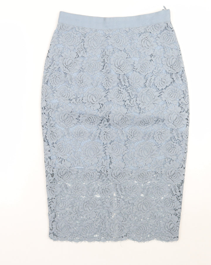 H&M Womens Blue Floral Straight & Pencil Skirt Size 8