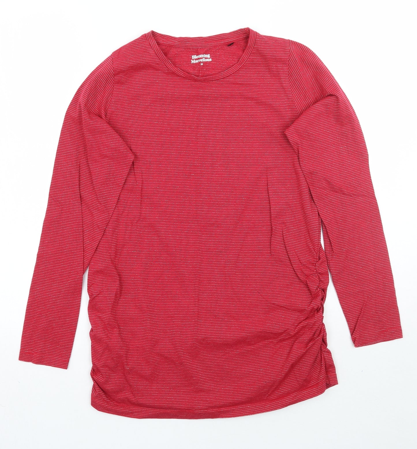 Blooming Marvellous Womens Red Striped  Basic T-Shirt Size M