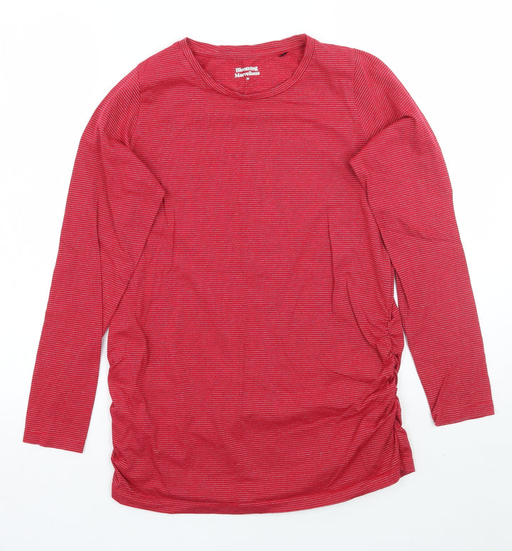 Blooming Marvellous Womens Red Striped  Basic T-Shirt Size M