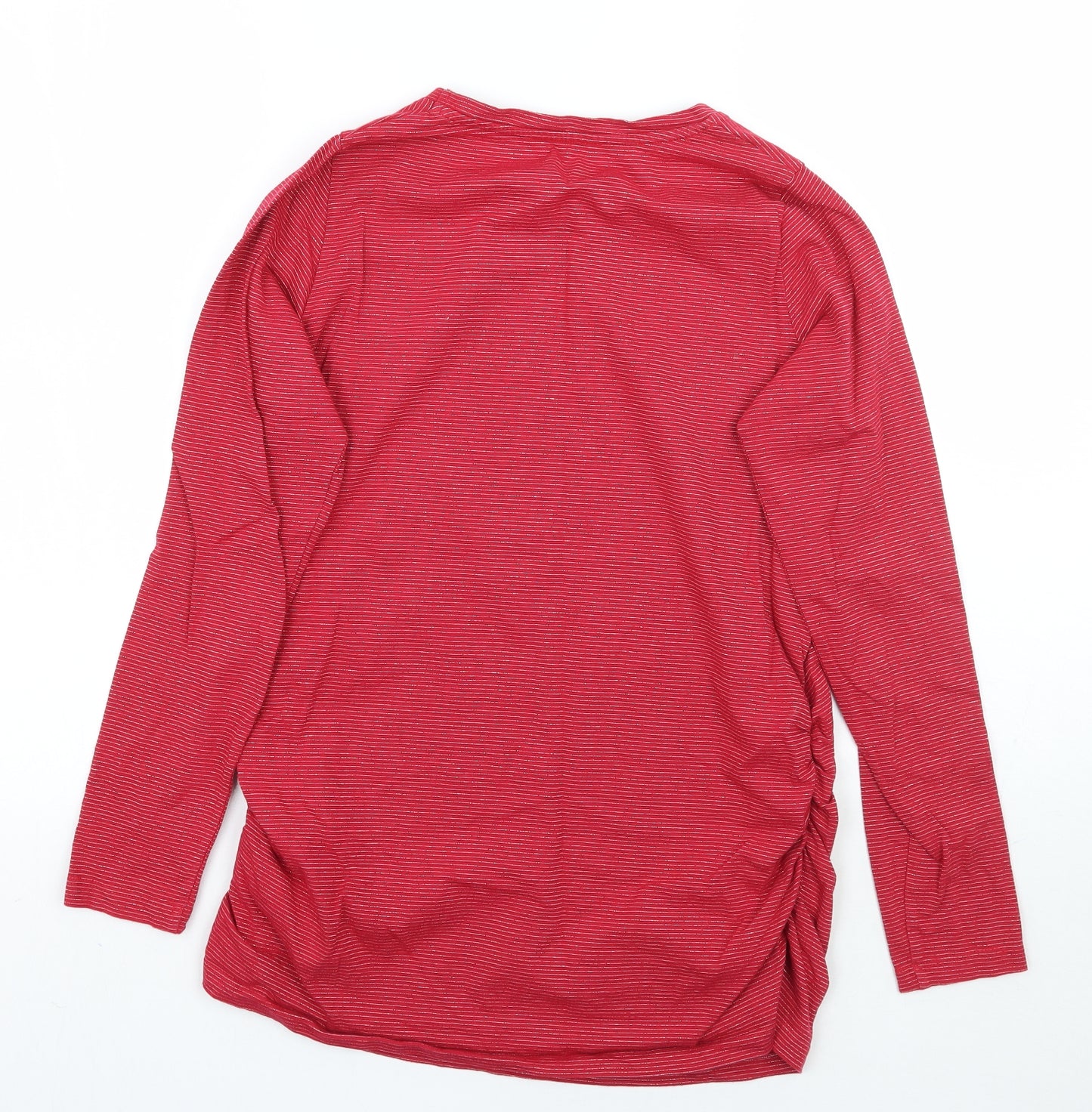 Blooming Marvellous Womens Red Striped  Basic T-Shirt Size M
