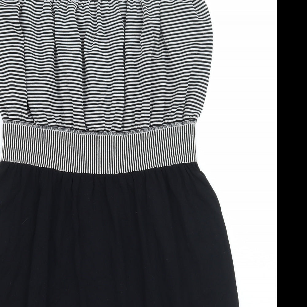 Ocean club Womens Black Striped  A-Line  Size L