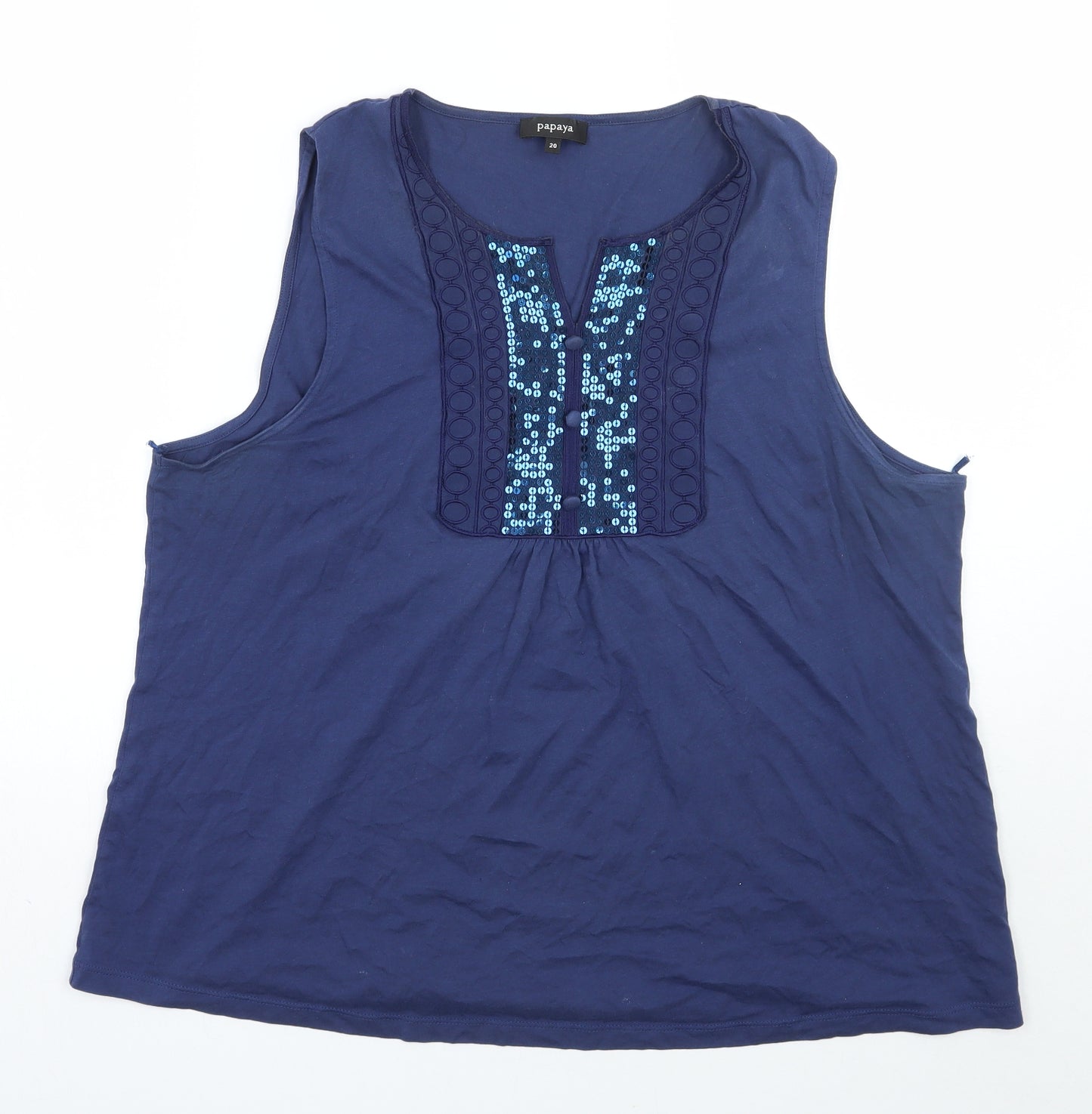Papaya Womens Blue   Basic T-Shirt Size 20