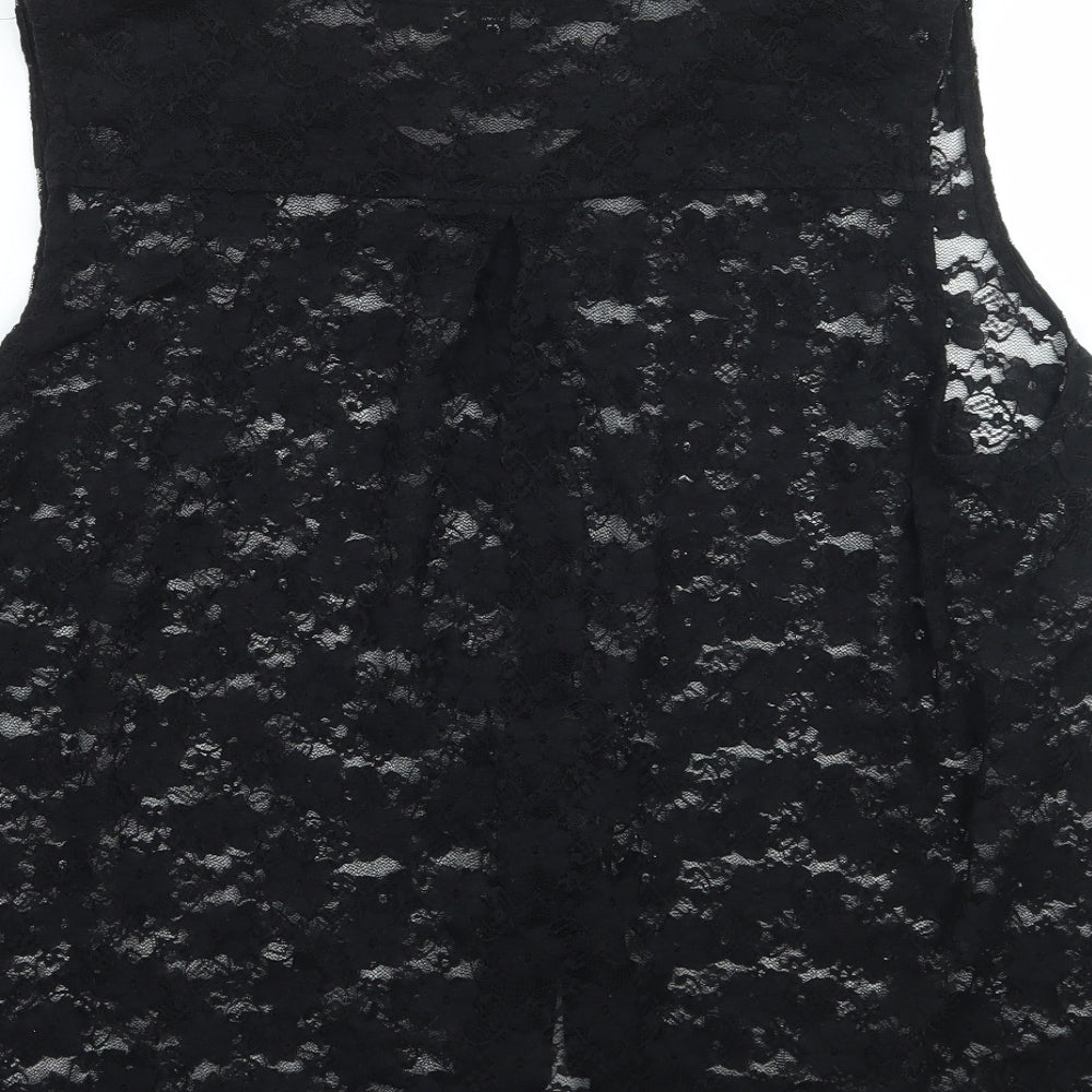 H&M Womens Black   Basic Button-Up Size 16