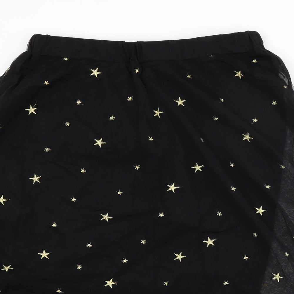 VERO MODA Womens Black Argyle/Diamond  A-Line Skirt Size XL