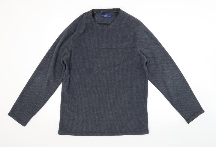 Atlantic Bay Mens Grey Pullover Jumper Size M