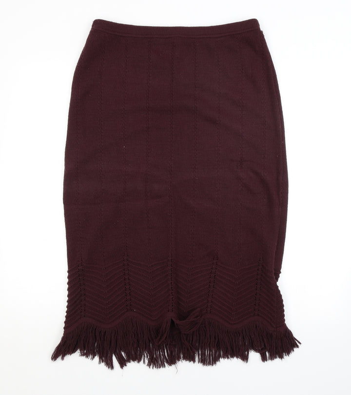 TRUWORTHS Womens Purple Argyle/Diamond Straight & Pencil Skirt Size 8
