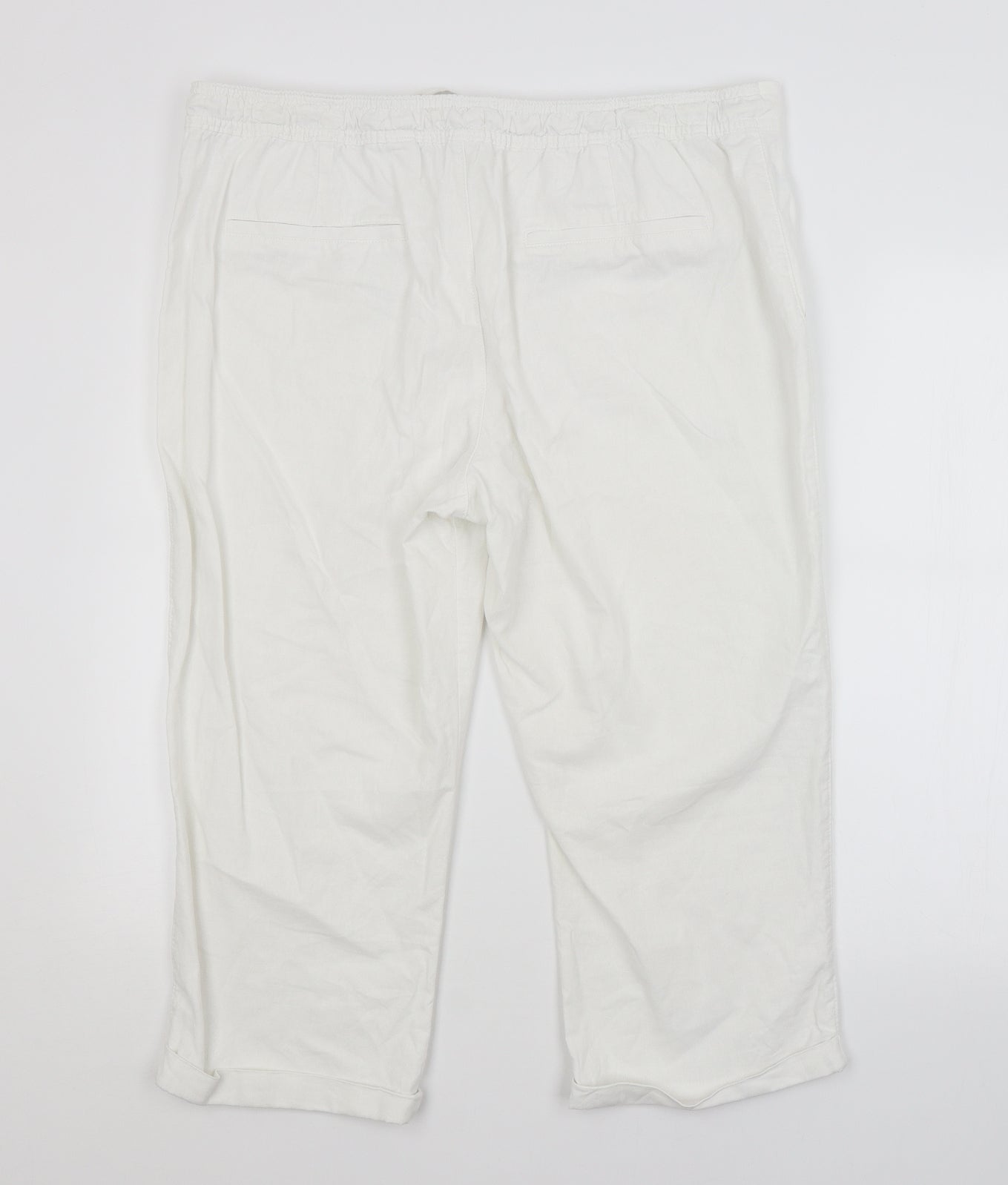 F&F Womens White   Cropped Trousers Size 16 L20 in