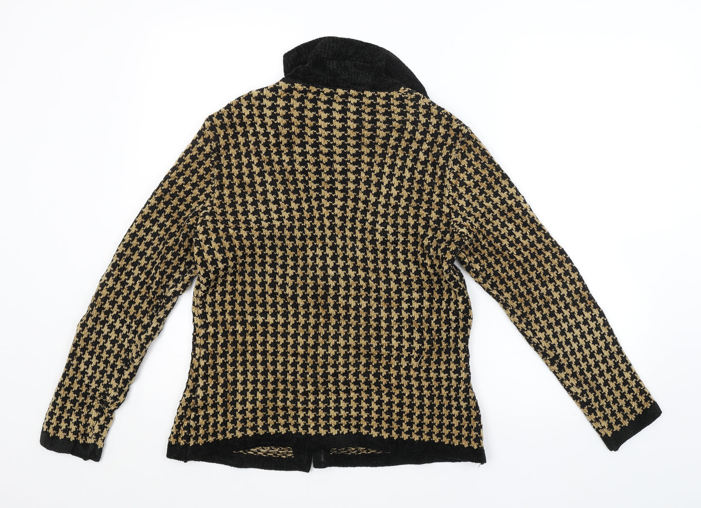 M&S Womens Brown Argyle/Diamond  Cardigan Jumper Size 10