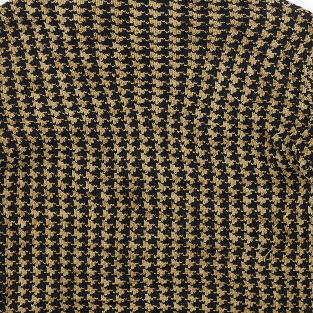 M&S Womens Brown Argyle/Diamond  Cardigan Jumper Size 10
