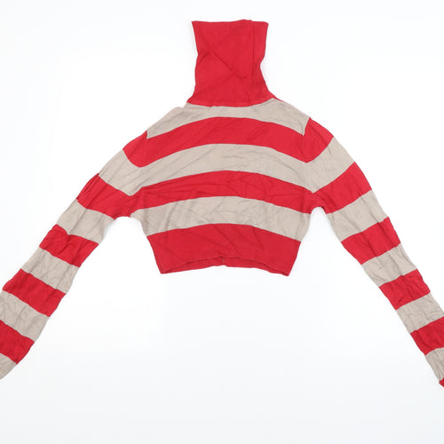 Miss Selfridge Womens Red Striped  Pullover Jumper Size 10