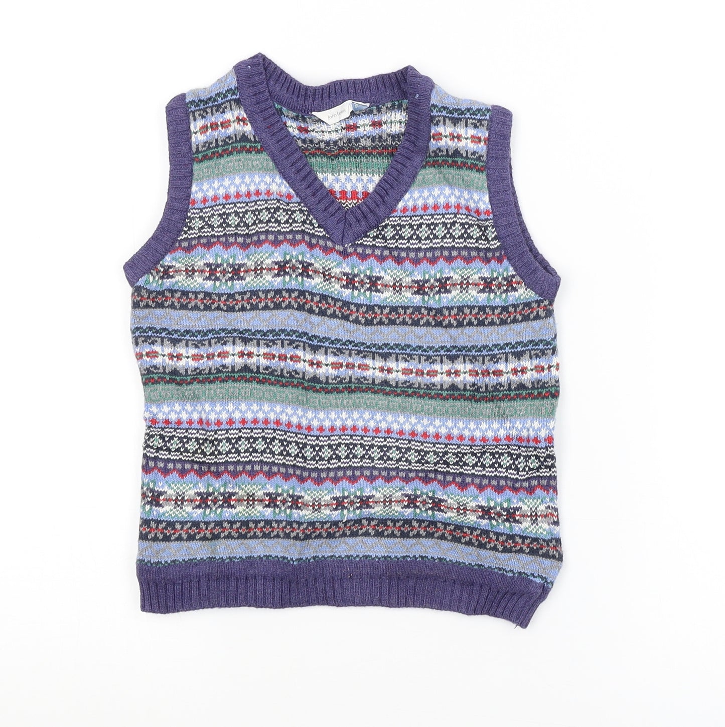 John Lewis Baby Purple Argyle/Diamond  Vest Jumper Size 18-24 Months