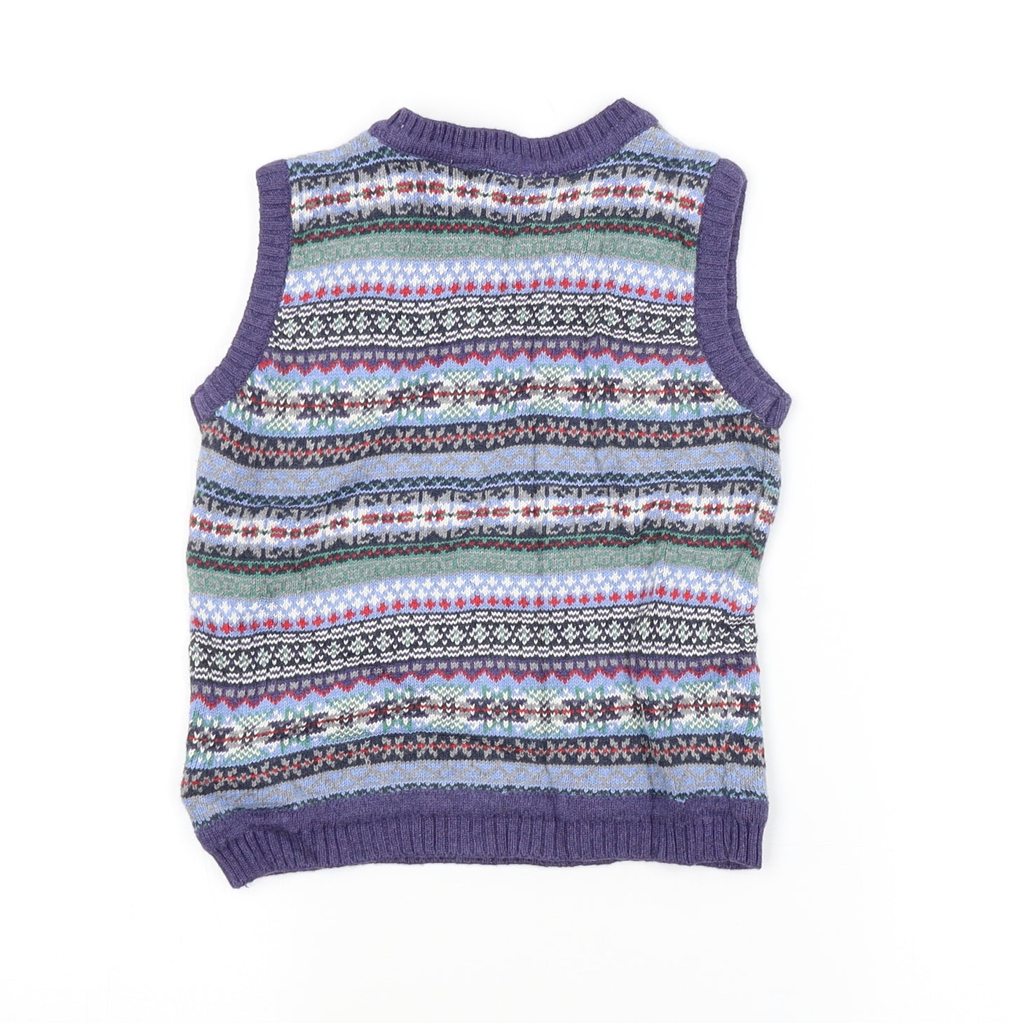 John Lewis Baby Purple Argyle/Diamond  Vest Jumper Size 18-24 Months