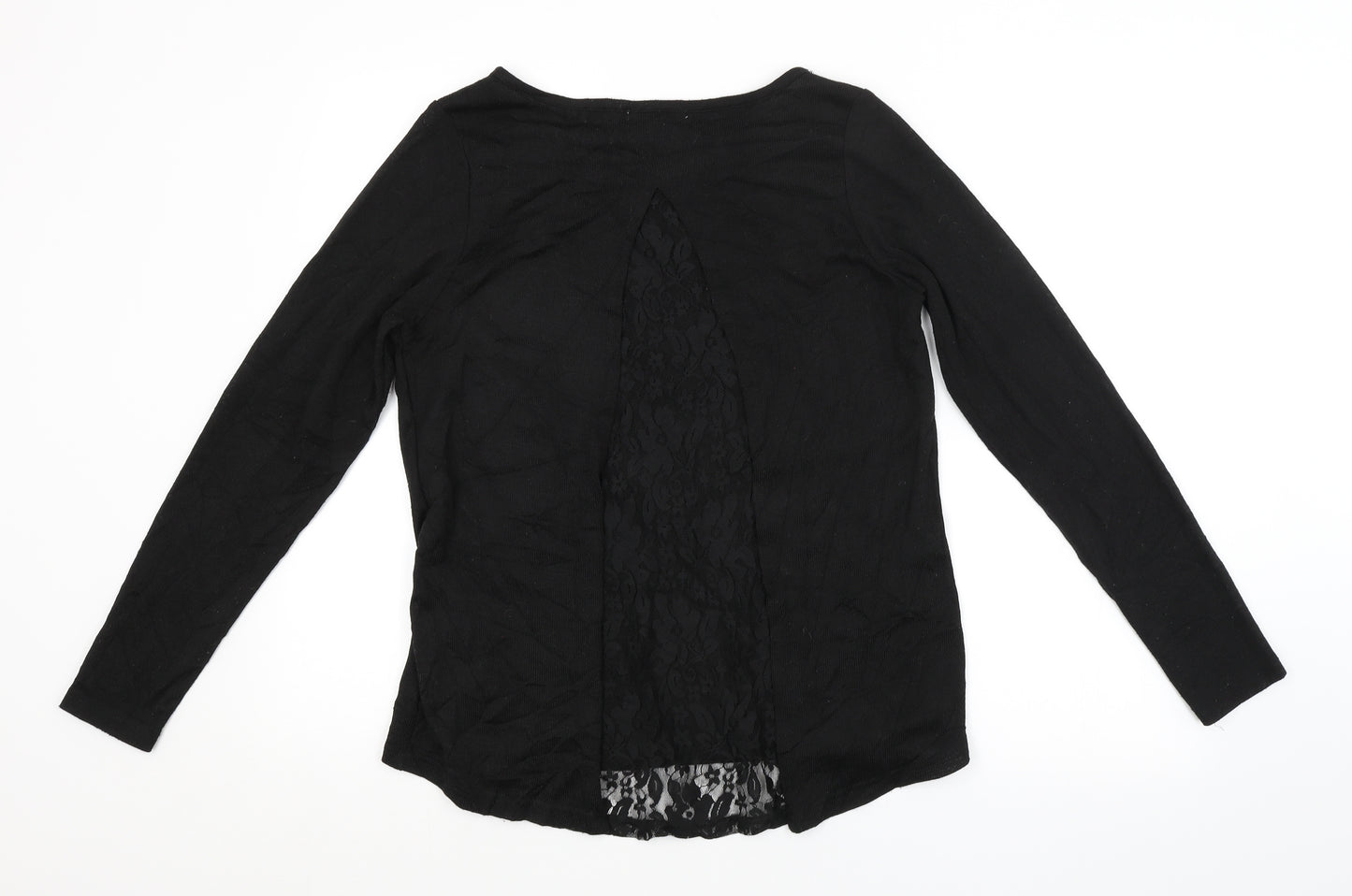 INSIDE Womens Black Floral  Pullover Jumper Size S