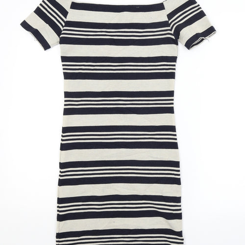 Topshop Womens Multicoloured Striped  Pencil Dress  Size 8