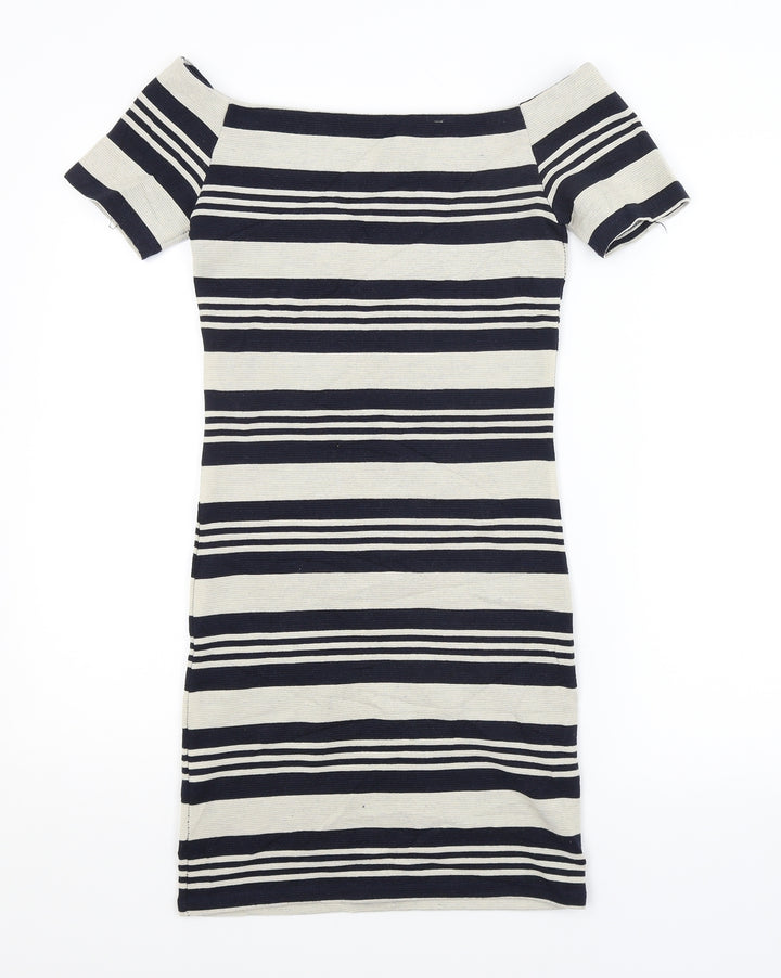 Topshop Womens Multicoloured Striped  Pencil Dress  Size 8