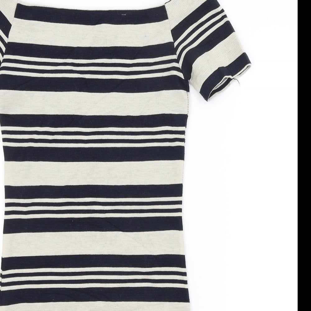 Topshop Womens Multicoloured Striped  Pencil Dress  Size 8