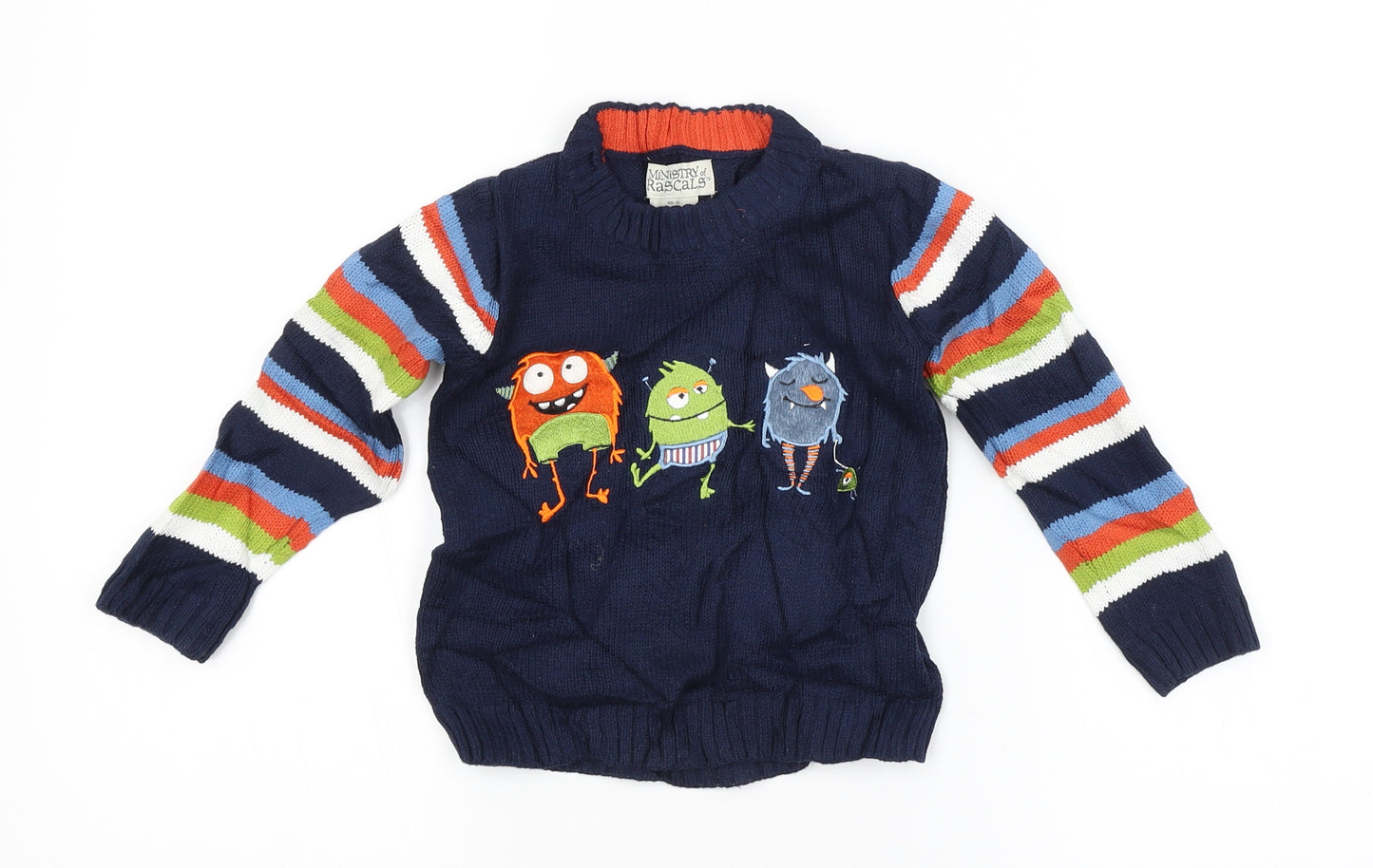Ministry of Rascals Baby Blue Striped  Pullover Jumper Size 18-24 Months