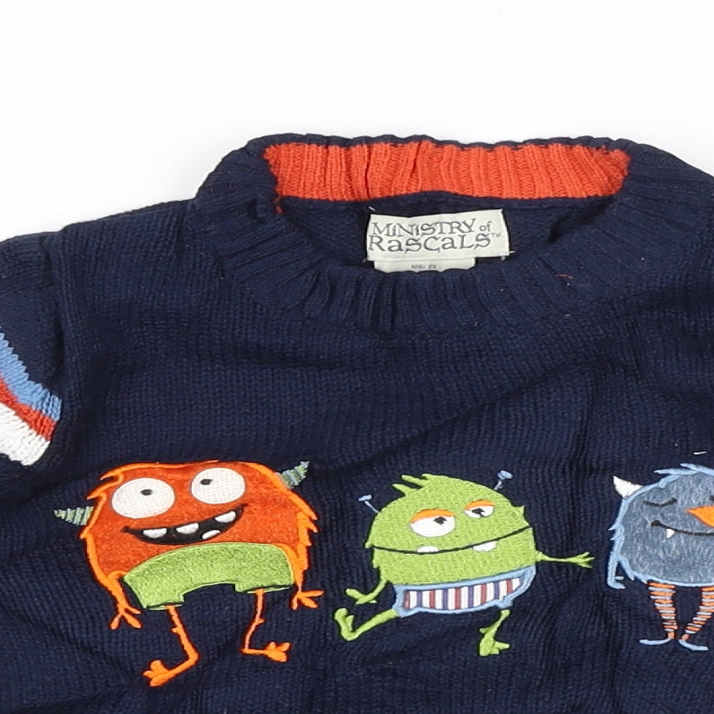 Ministry of Rascals Baby Blue Striped  Pullover Jumper Size 18-24 Months