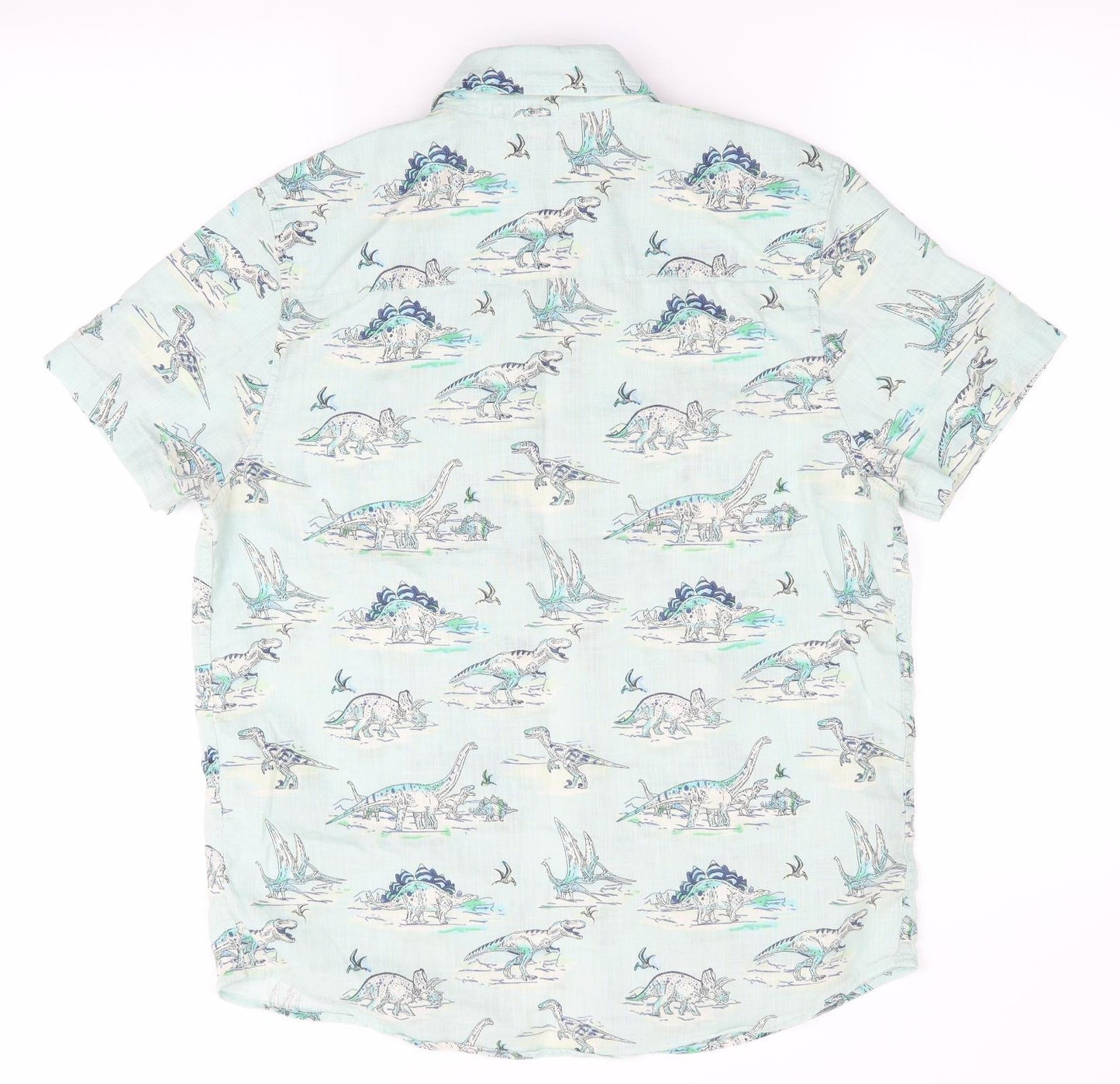 NEXT Boys Green Animal Print  Basic Button-Up Size 14 Years  - Dinasour Print