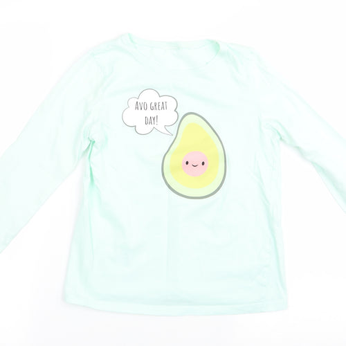 Preworn Girls Green Solid   Pyjama Top   - Avo Great Day