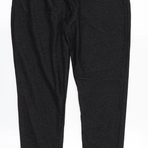 Select Womens Black   Cropped Trousers Size M L25 in - Side Zip