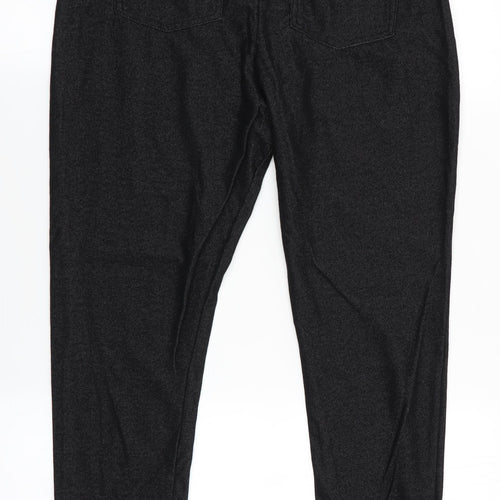 Select Womens Black   Cropped Trousers Size M L25 in - Side Zip