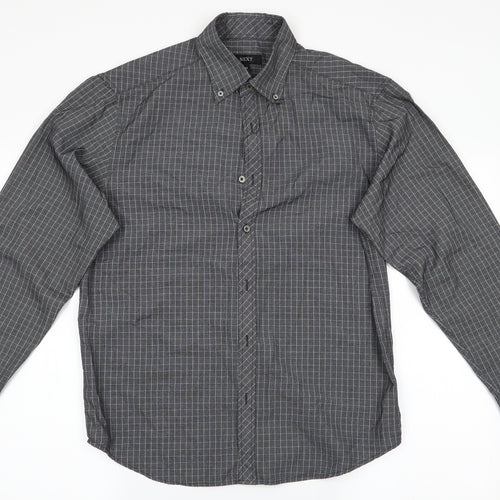 NEXT Mens Grey Check   Button-Up Size M