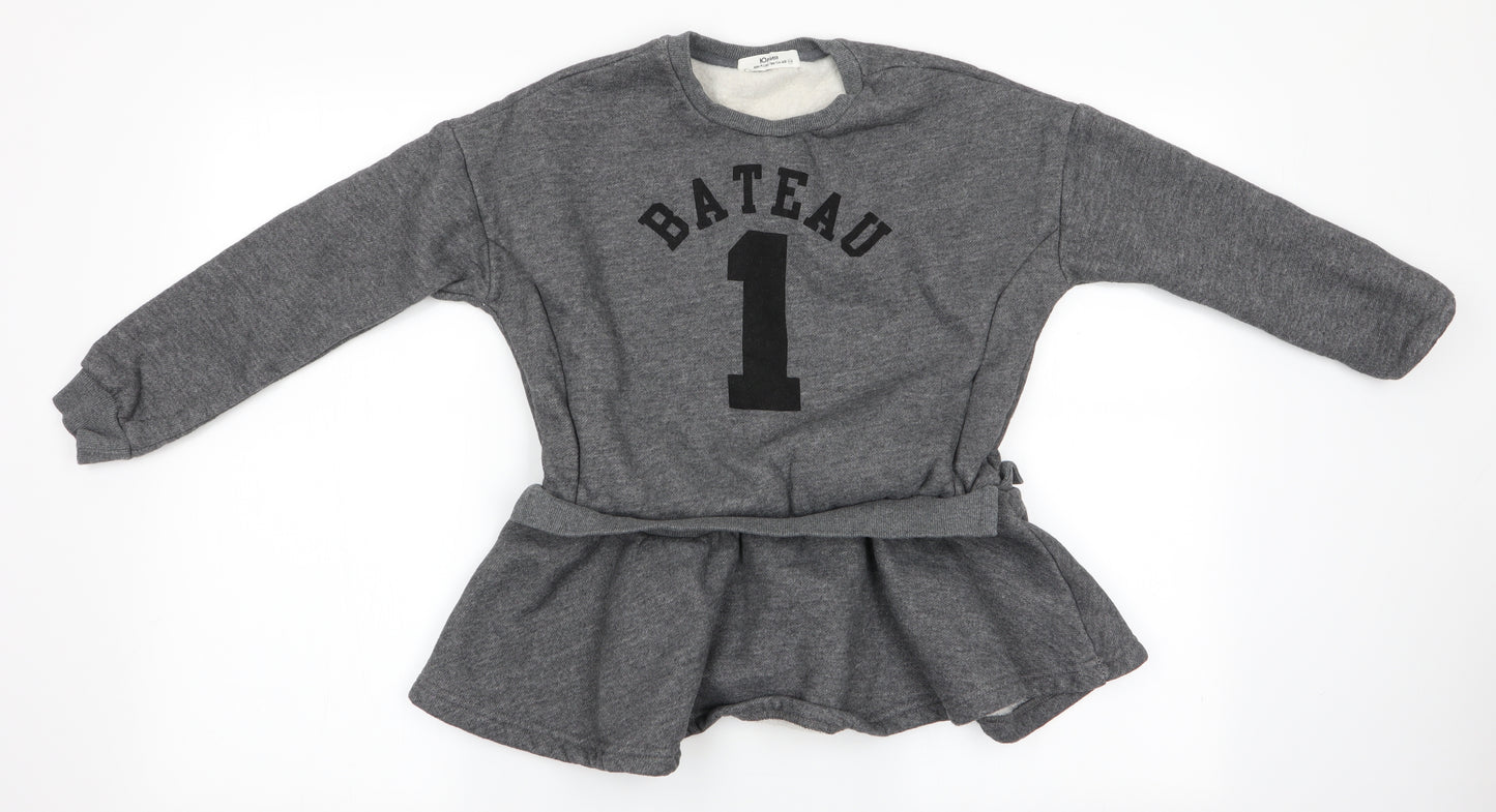 After a long time you will Girls Grey   Pullover Sweatshirt Size 11-12 Years  - Bateau 1