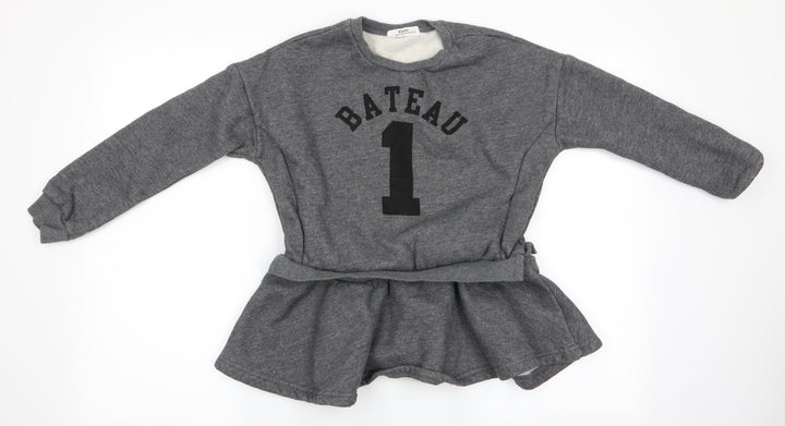 After a long time you will Girls Grey   Pullover Sweatshirt Size 11-12 Years  - Bateau 1