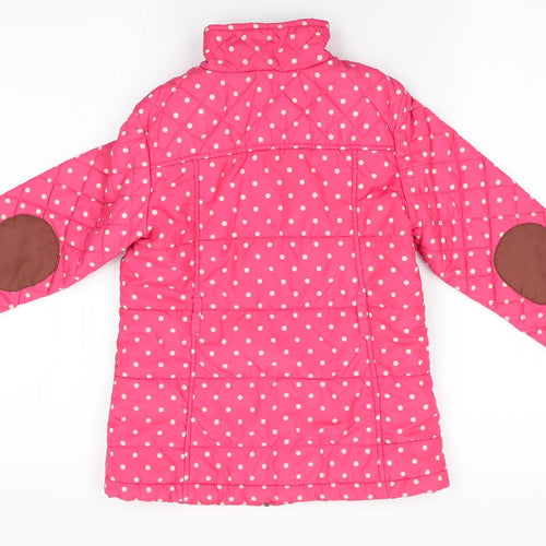NEXT Girls Pink Polka Dot  Anorak Coat Size 7-8 Years  - Padded