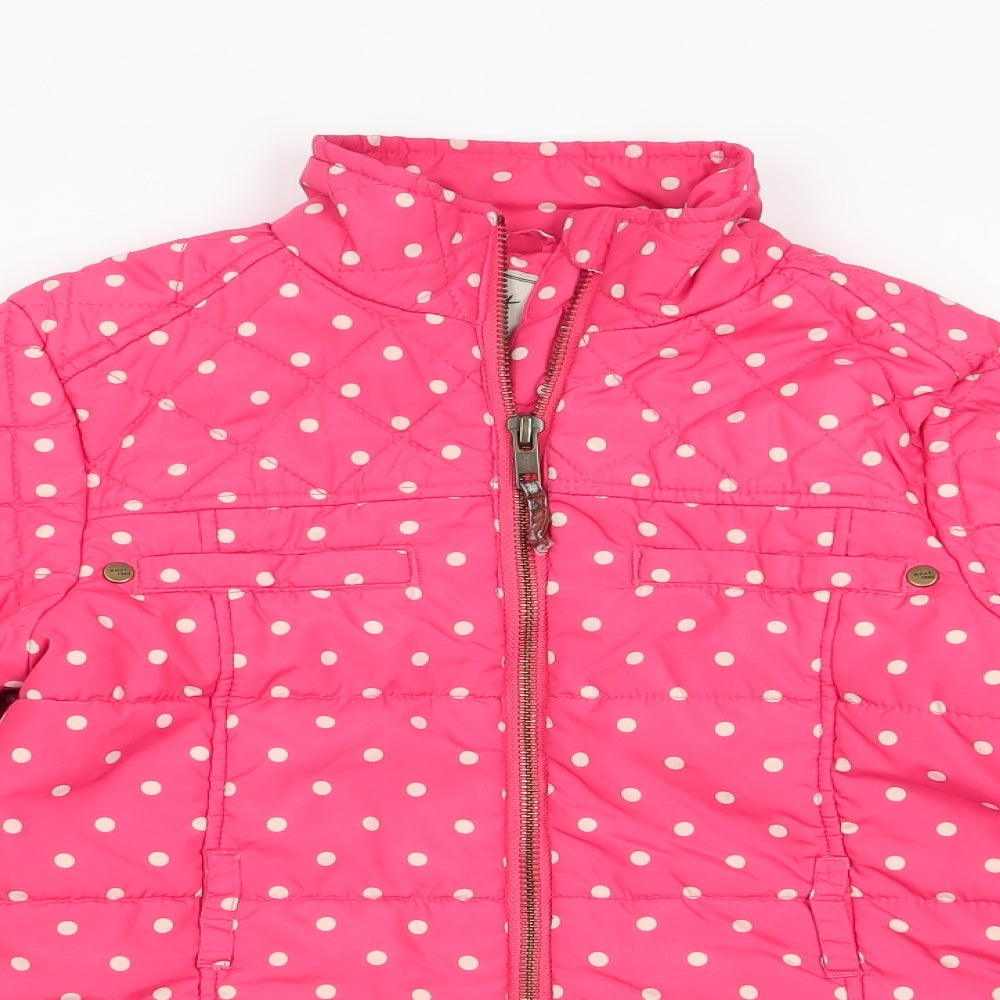 NEXT Girls Pink Polka Dot  Anorak Coat Size 7-8 Years  - Padded