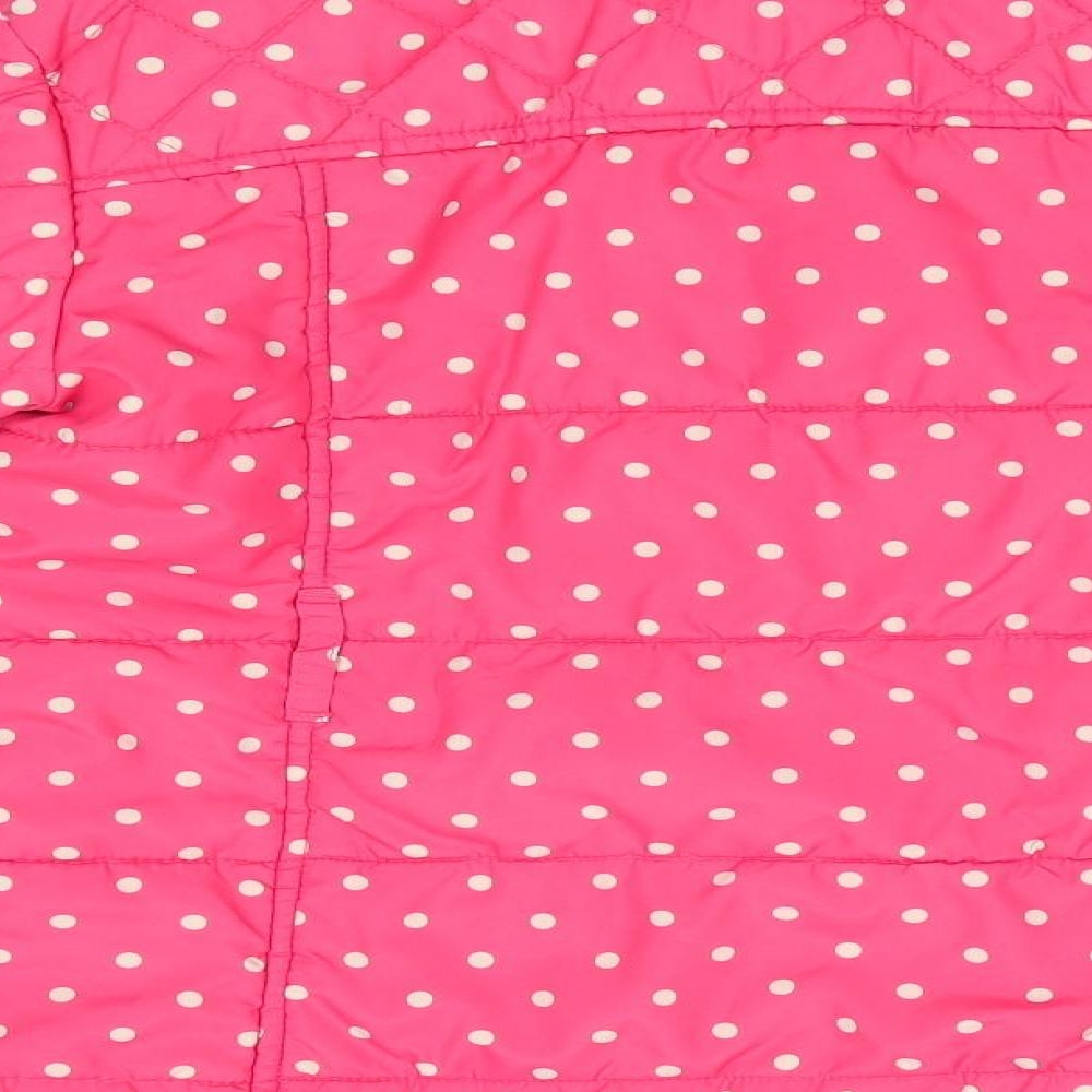 NEXT Girls Pink Polka Dot  Anorak Coat Size 7-8 Years  - Padded