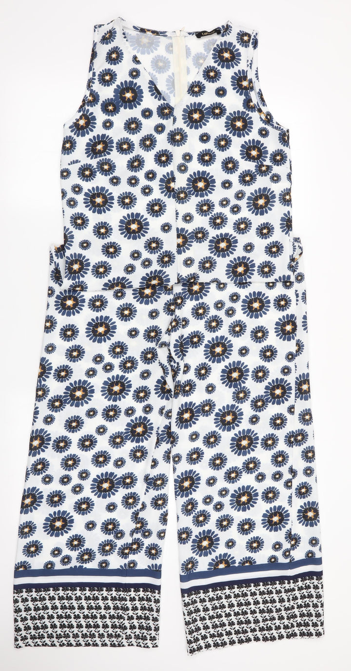Talco Womens Blue Floral  Jumpsuit One-Piece Size S L25 in