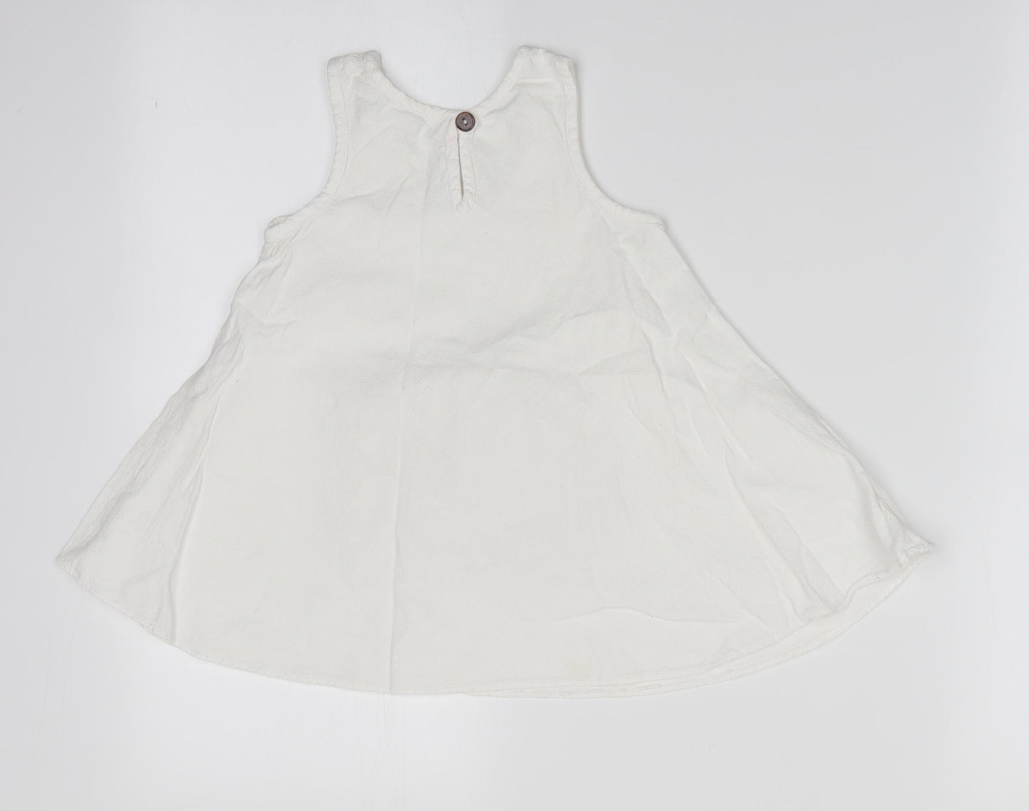 Preworn Girls White Animal Print  A-Line