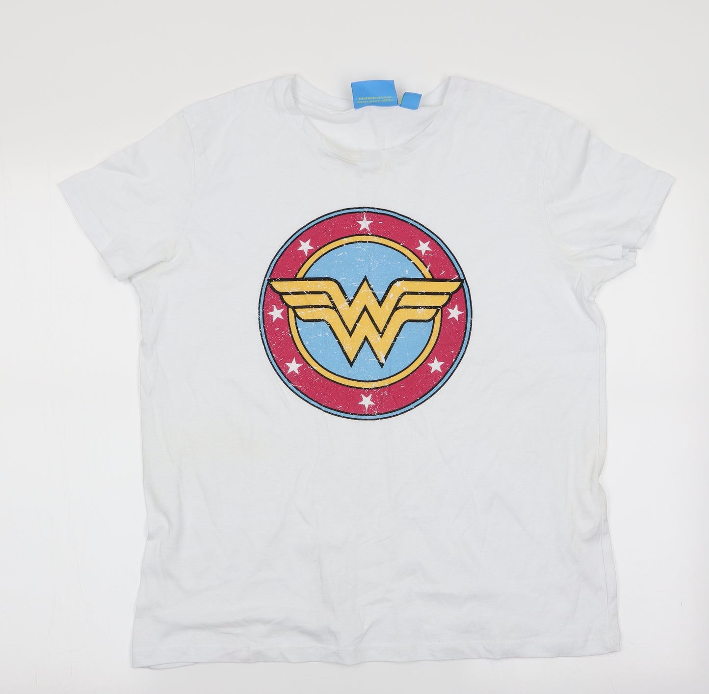 Primark Womens White   Basic T-Shirt Size 12  - Wonder Woman