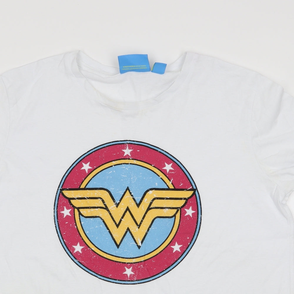 Primark Womens White   Basic T-Shirt Size 12  - Wonder Woman