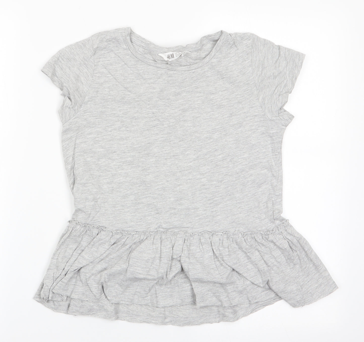 H&M Girls Grey   Basic T-Shirt Size 9-10 Years