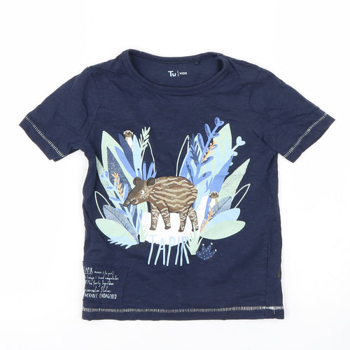 TU Boys Blue   Basic T-Shirt Size 18-24 Months