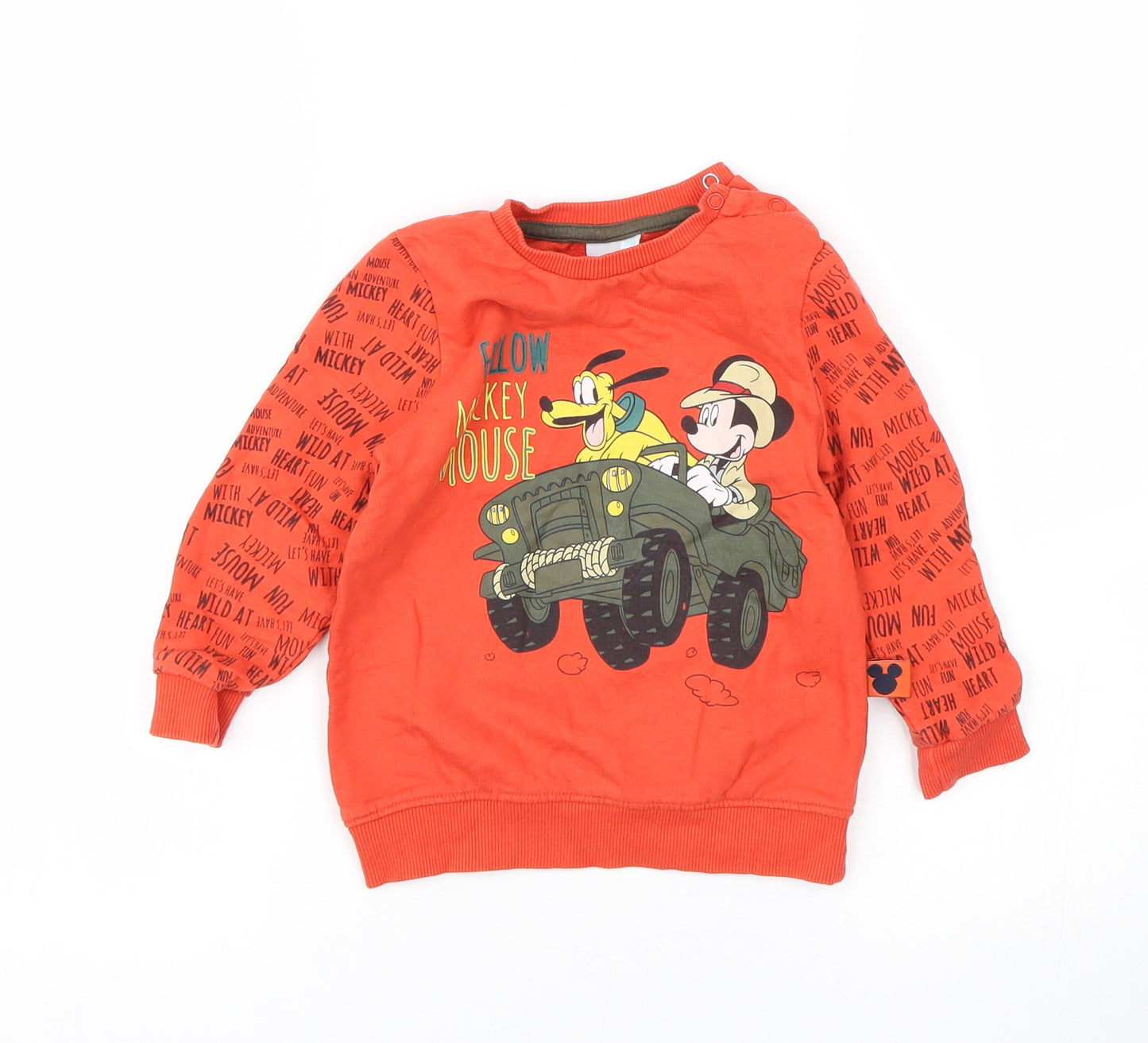 Disney Boys Orange   Pullover Jumper Size 3-4 Years  - Disney