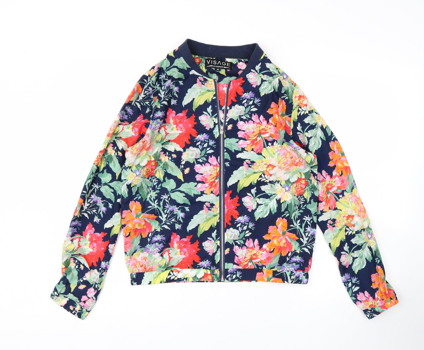 Visage Womens Multicoloured Floral  Windbreaker Jacket Size 10