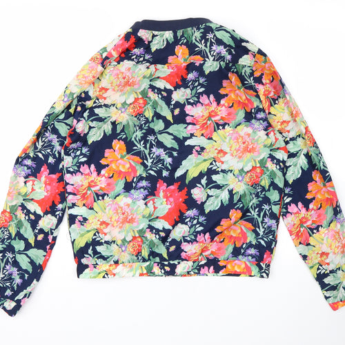 Visage Womens Multicoloured Floral  Windbreaker Jacket Size 10
