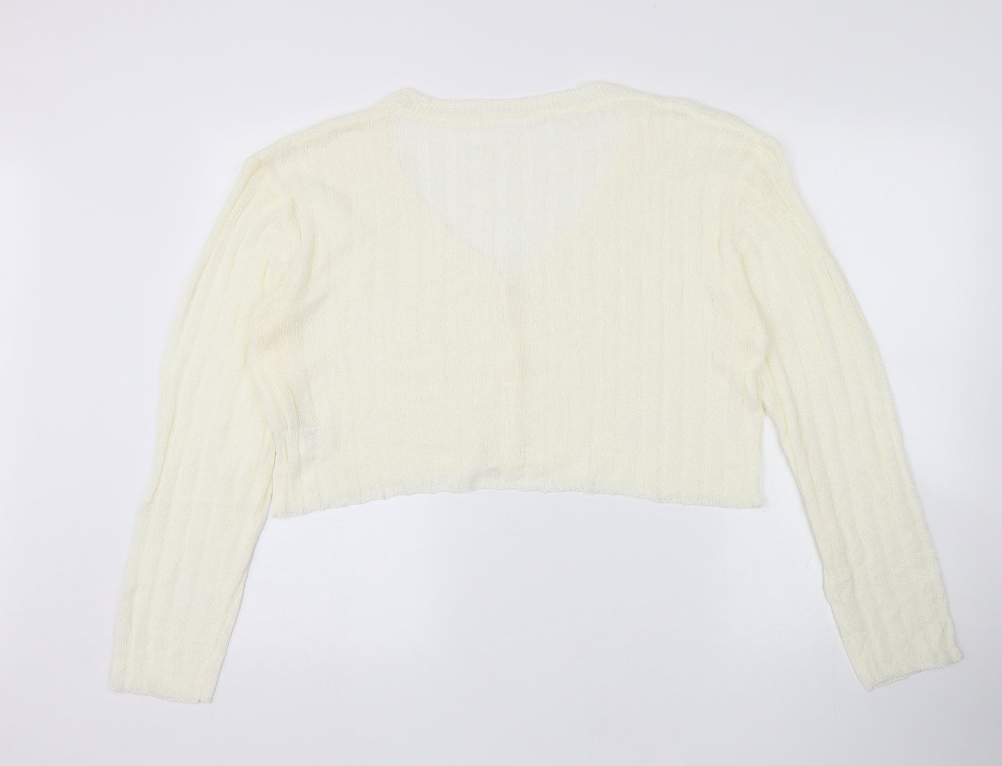SheIn Womens Ivory   Cardigan Jumper Size L  - Cropped