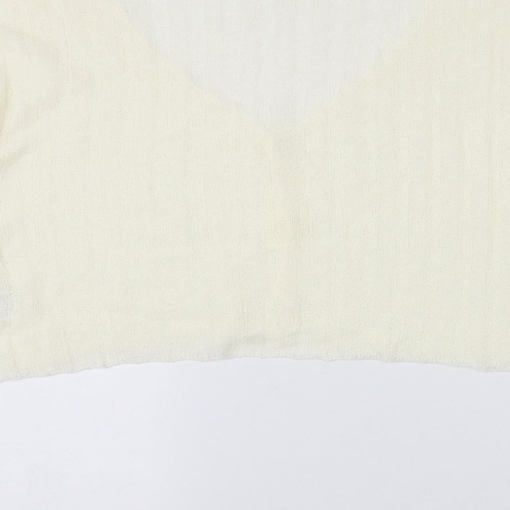 SheIn Womens Ivory   Cardigan Jumper Size L  - Cropped