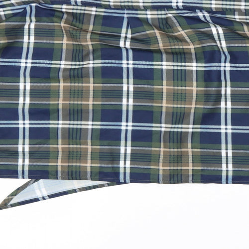SheIn Womens Multicoloured Plaid  Wrap Blouse Size S