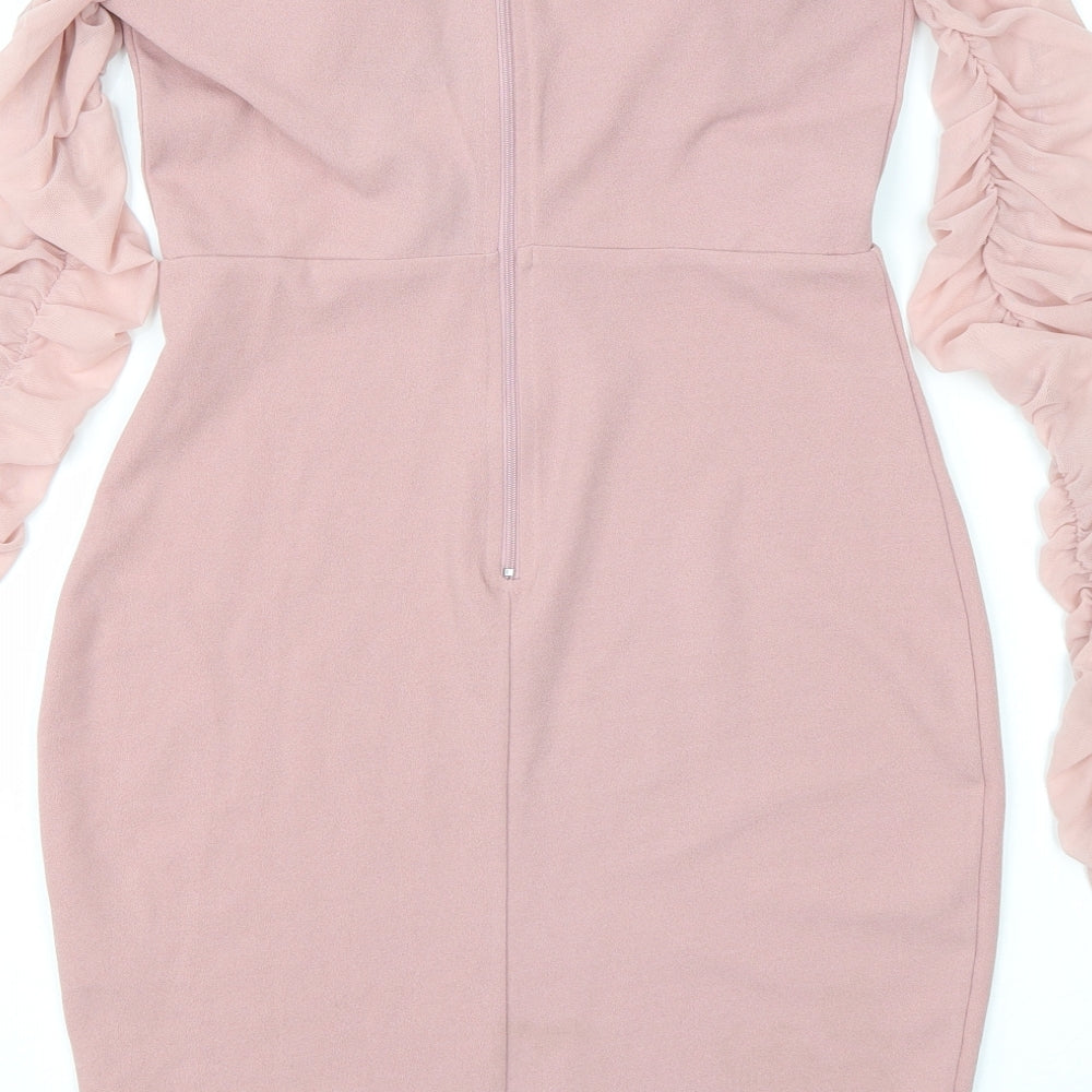 Fashionova Womens Pink   Bodycon  Size M