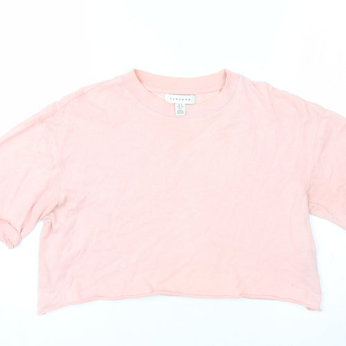 Topshop Womens Pink   Cropped T-Shirt Size 6