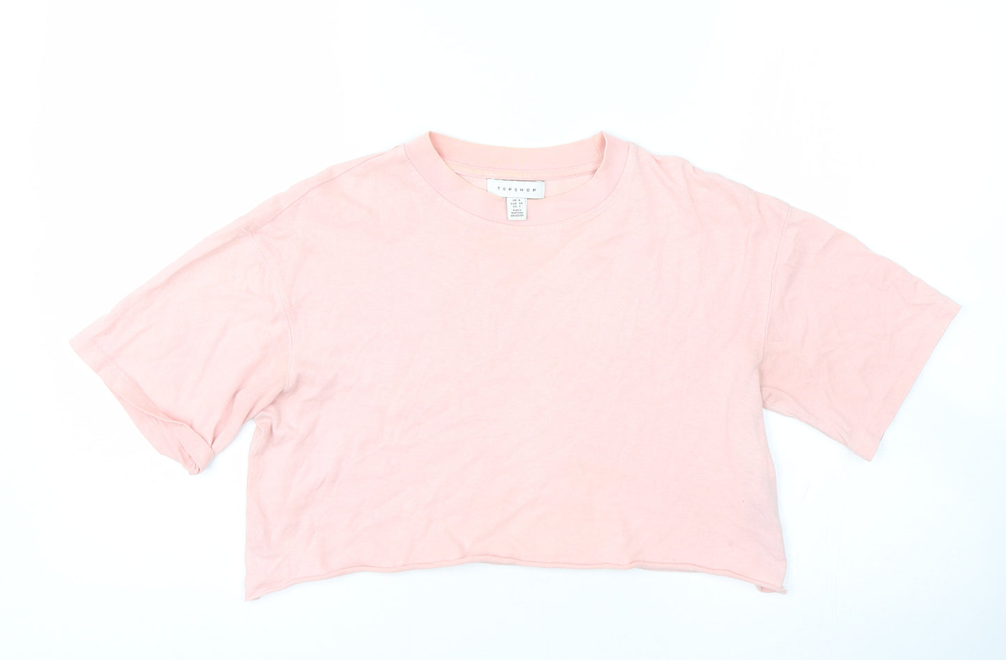 Topshop Womens Pink   Cropped T-Shirt Size 6