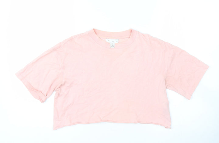 Topshop Womens Pink   Cropped T-Shirt Size 6