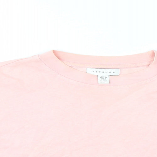 Topshop Womens Pink   Cropped T-Shirt Size 6