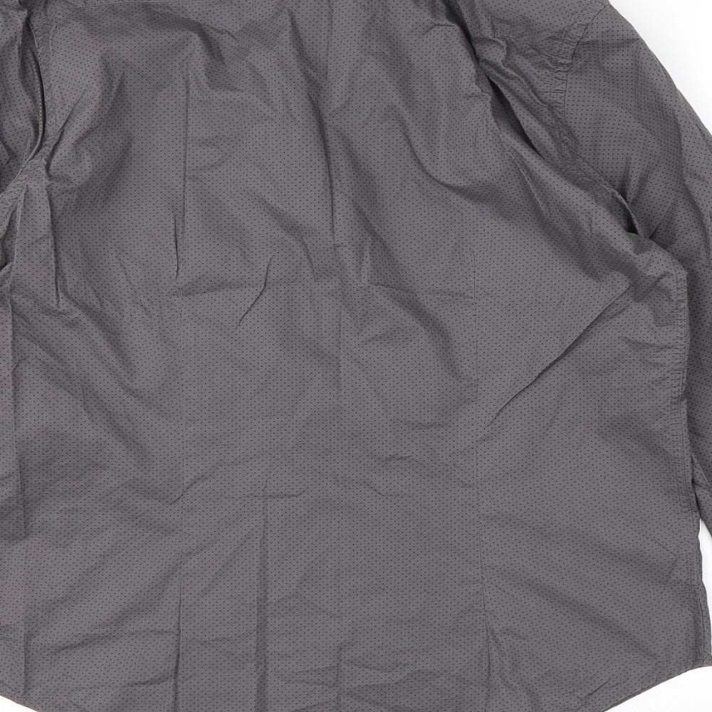 Pretty Green Mens Grey Polka Dot   Button-Up Size M